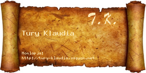 Tury Klaudia névjegykártya