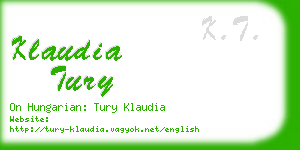 klaudia tury business card